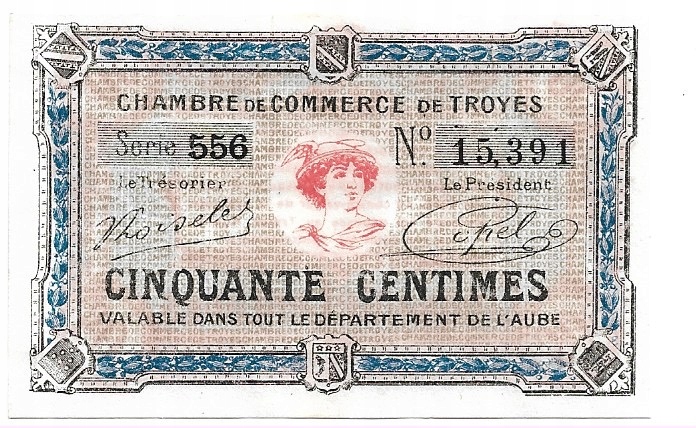 K104 - Francja - Troyes - 50 centimes - Stan 1