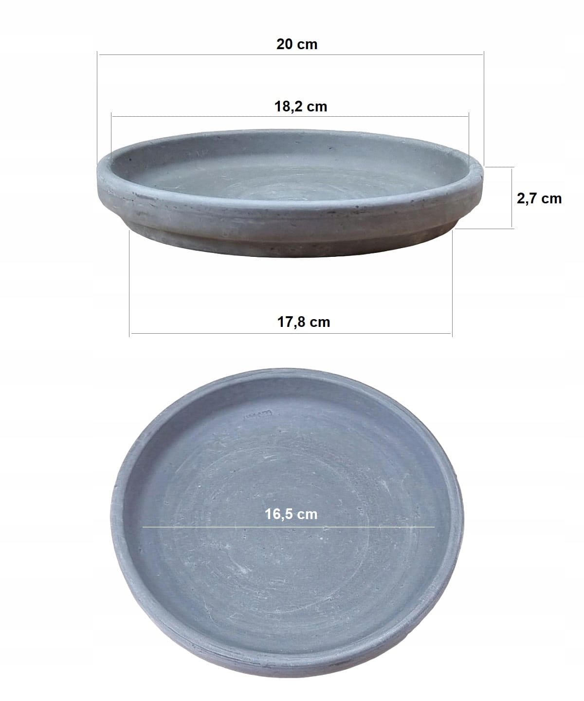 Podstawka GLINIANA BAZALTOWA spodek na wodę 20cm Długość 20 cm