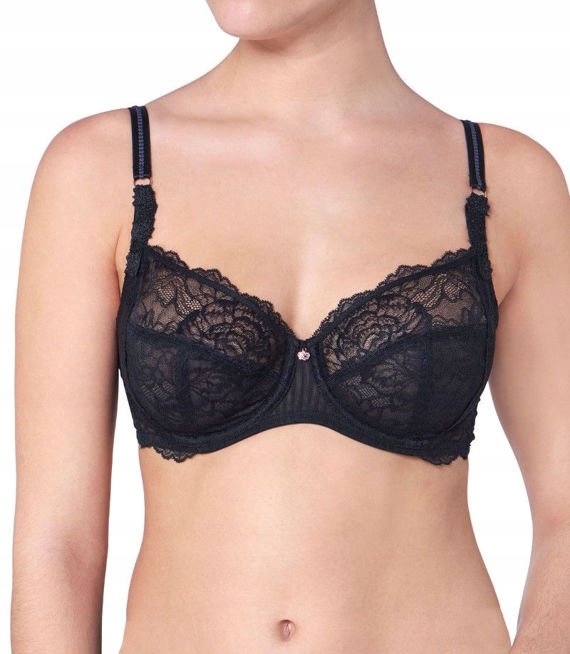 Podprsenka Triumph černá měkká krajková elegantní Peony Florale W 75E