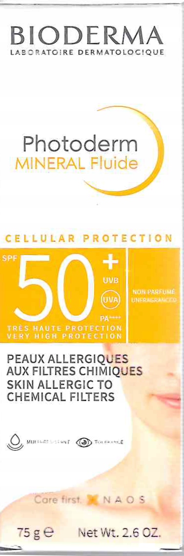Bioderma Photoderm Mineral Fluide do skóry wrażliwej 50 Spf 75 ml