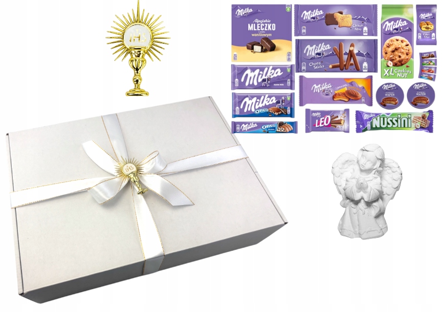 Kinder słodycze na komunię Pierwsza komunia Zestaw Milka Pudełko