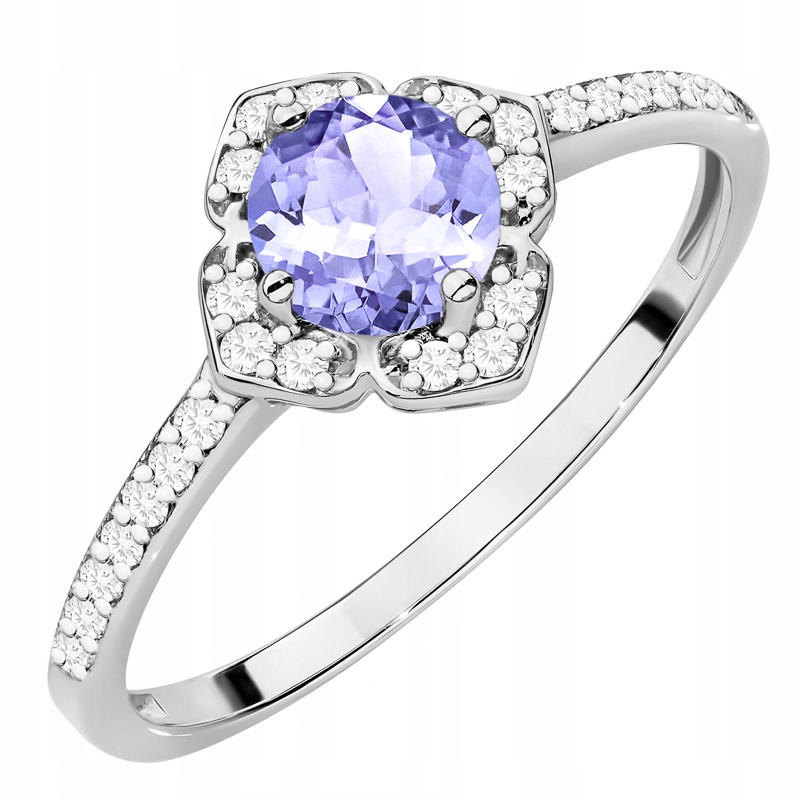 Zlatý Prstýnek pr. 585 14k s brilianty a Tanzanitem 0,50ct