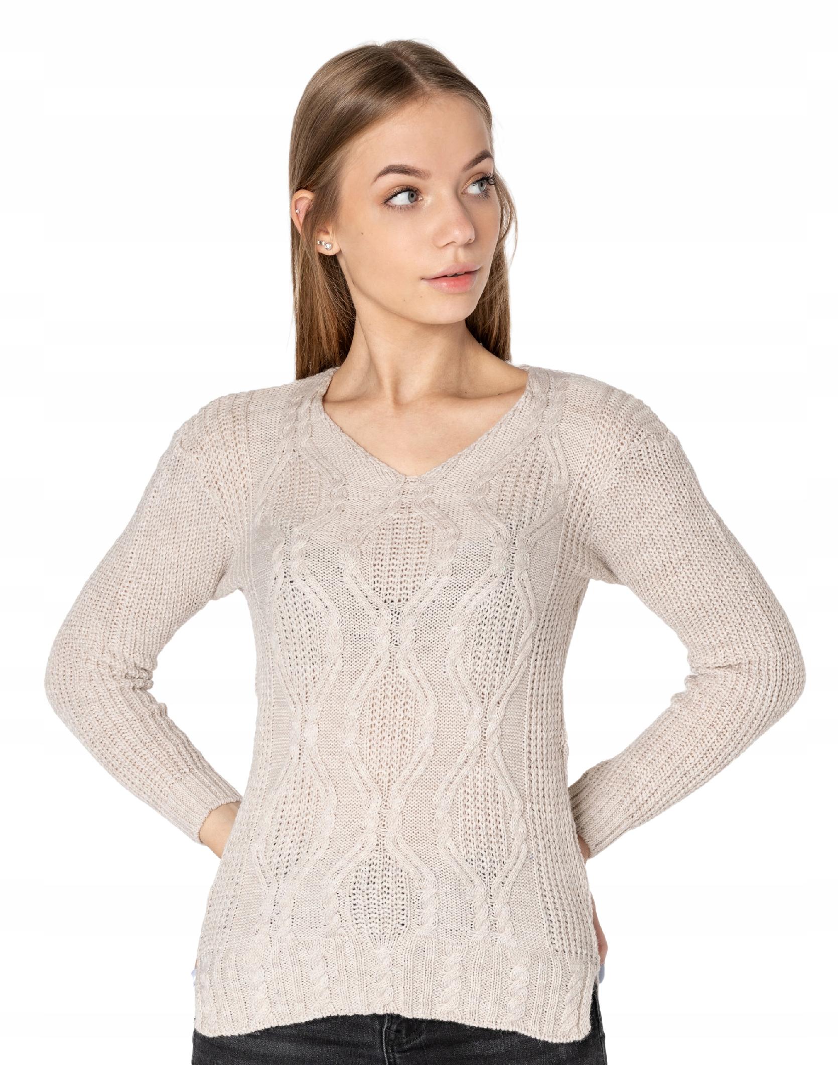 

Lekki Sweterek Damski Sweter Serek SD03-05 beżowy