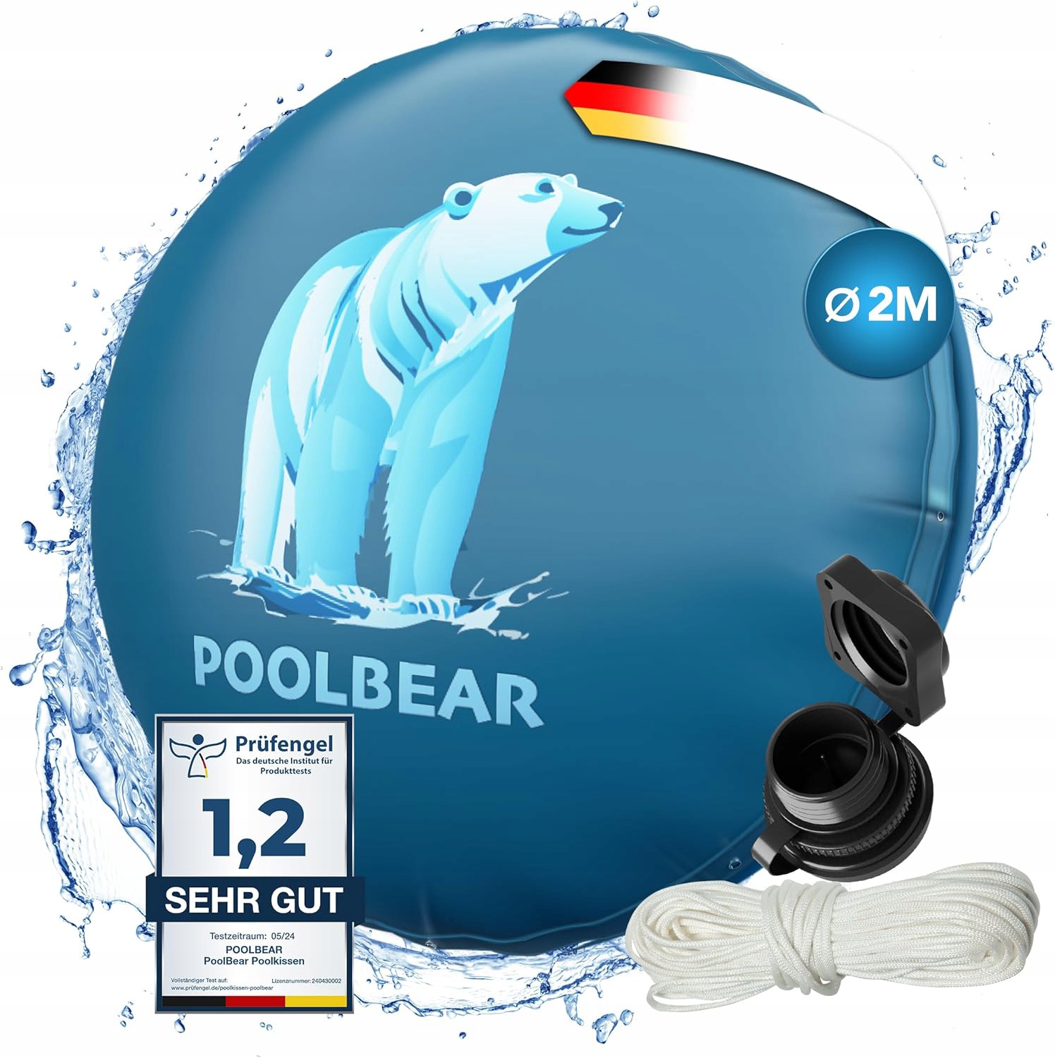 Zimný vankúš do bazéna PoolBear 2x4 m XXL s opravnou sadou