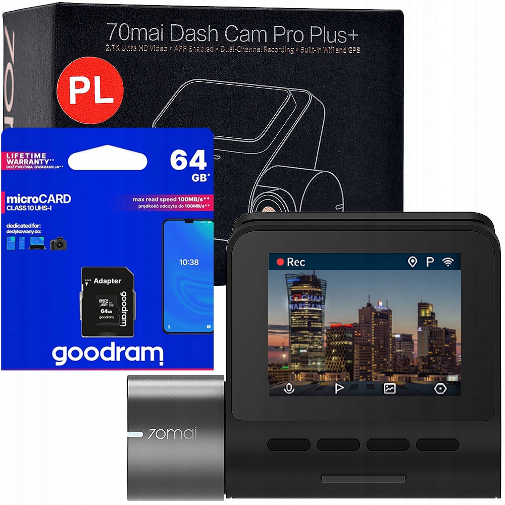 Автомобильная камера 70mai PRO Plus + a500s язык RU