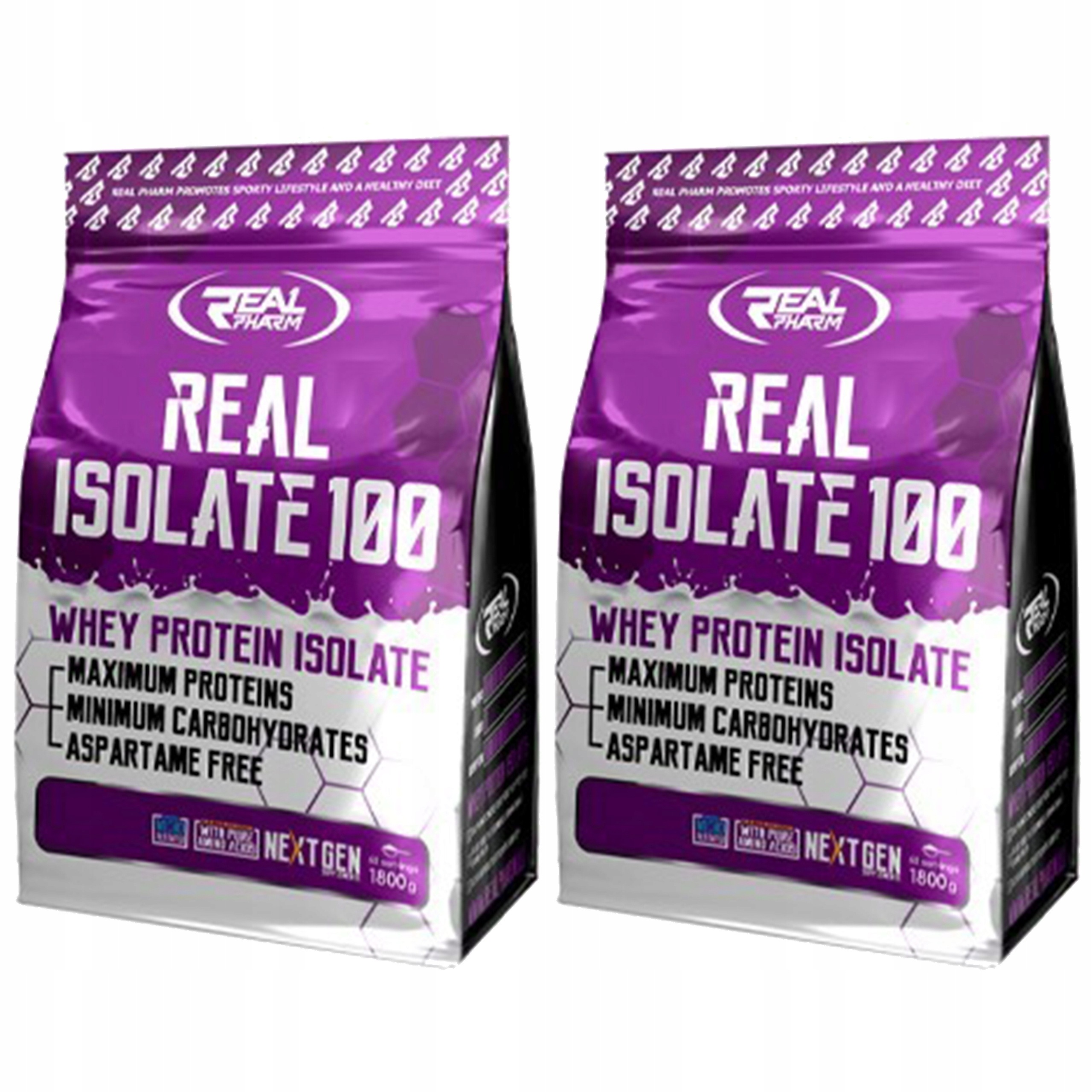 2x Real Isolate 1800g Syrovátkový izolát s vysokým obsahem bílkovin Wpi, hmotnost Svaly