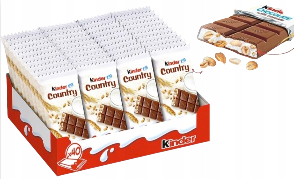 Baton Ferrero Kinder Country 40 szt x 23,5g 940g czekolada