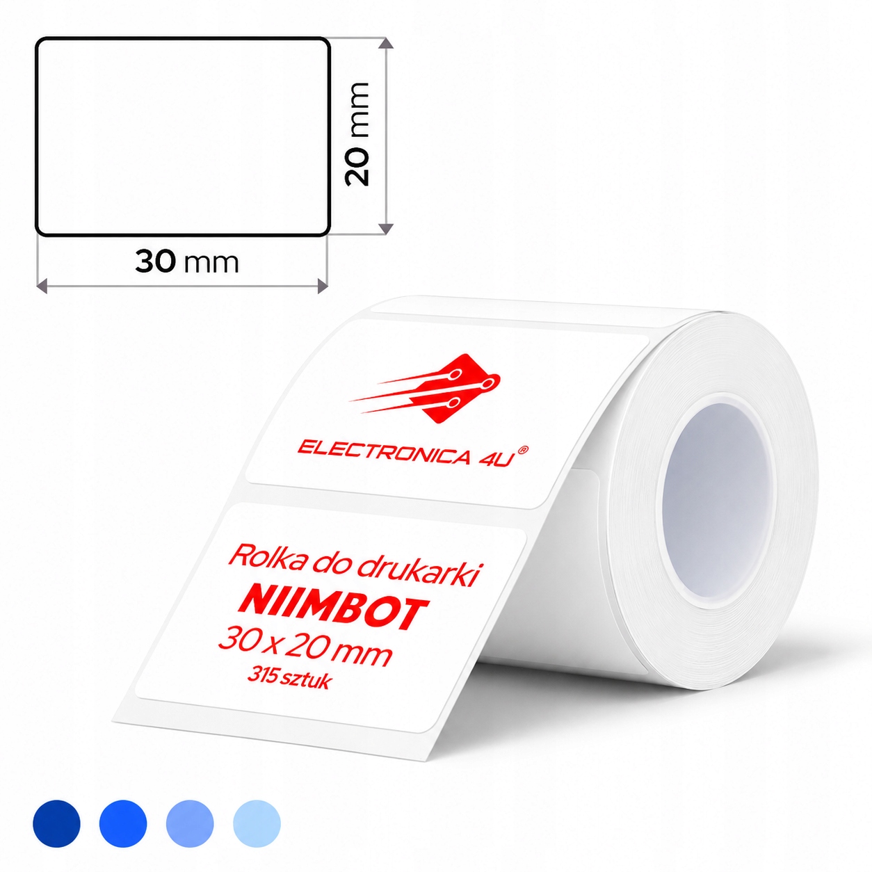 Białe etykiety Niimbot B1 B4 B21 B3S samoprzylepne naklejki termiczne 30x20