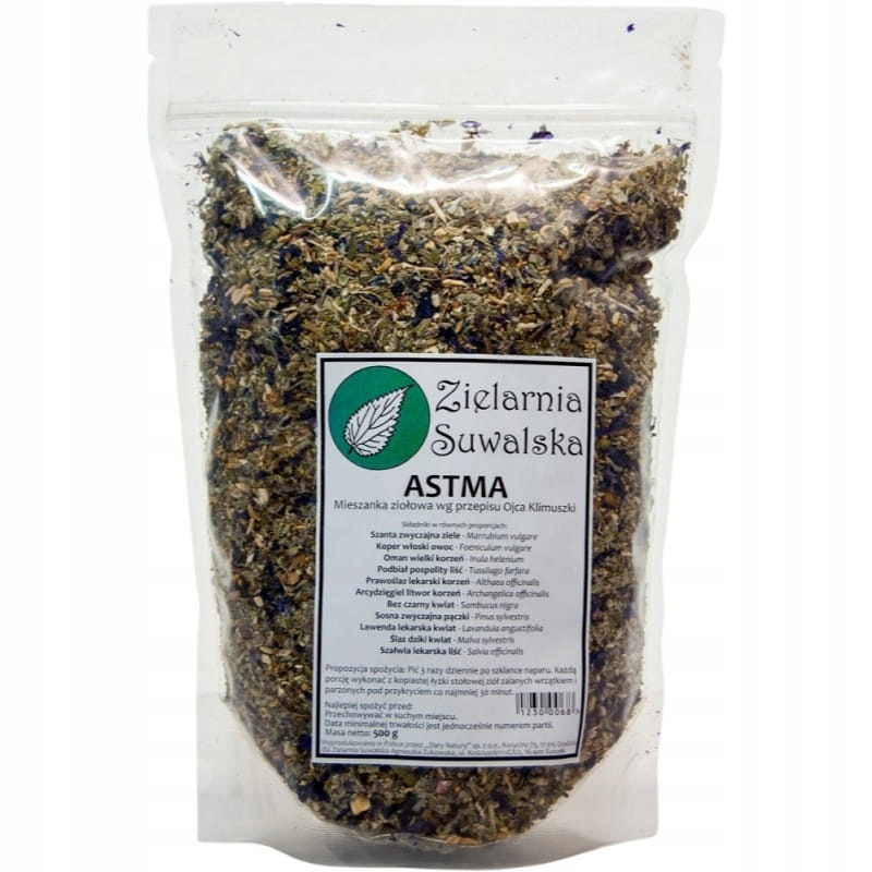 Zioła Astma 500g wg Przepisu Ojca Klimuszko Zielarnia Suwalska