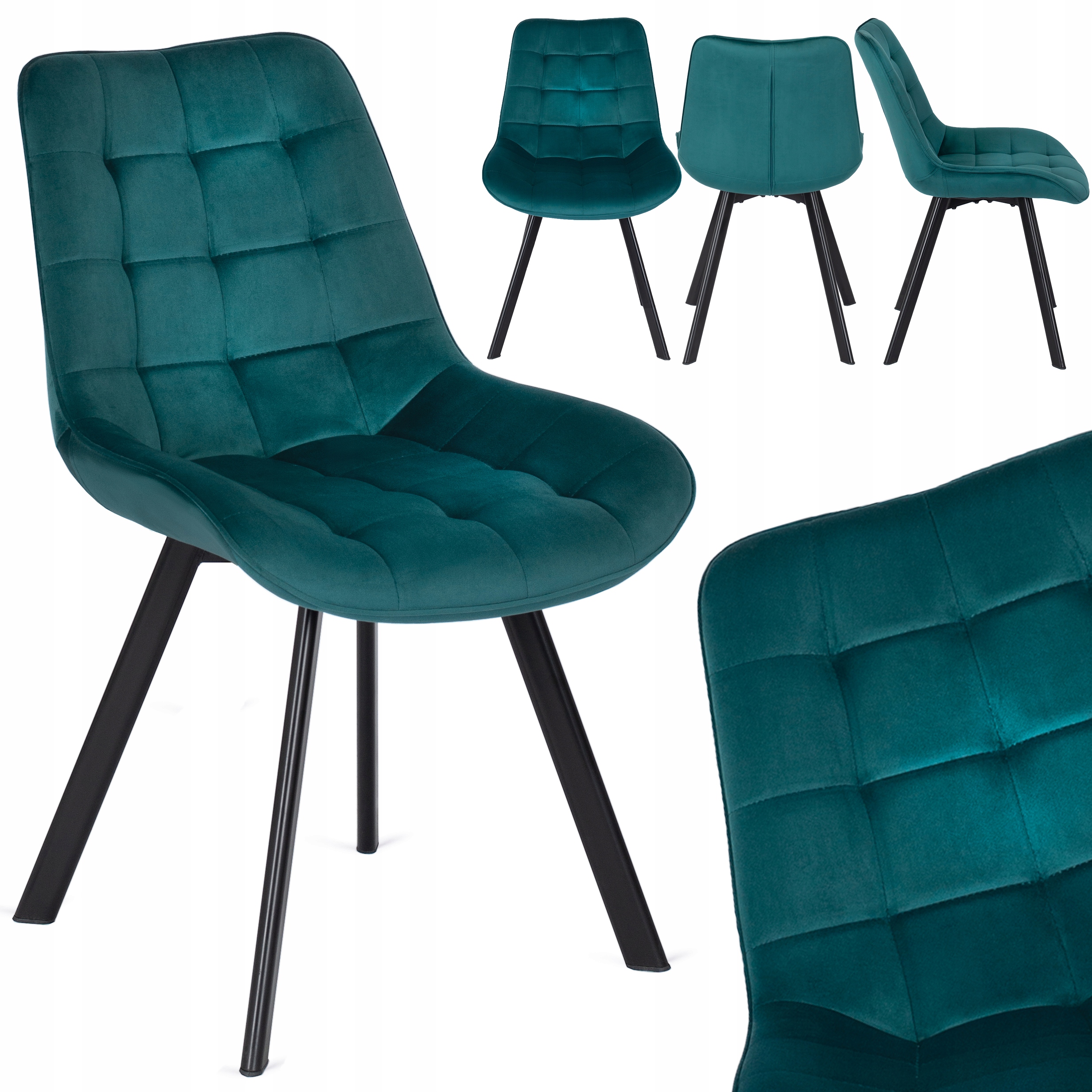 Čalouněná kuchyňská židle Velurová do obývacího pokoje Jídelna Rick Tyrkysová