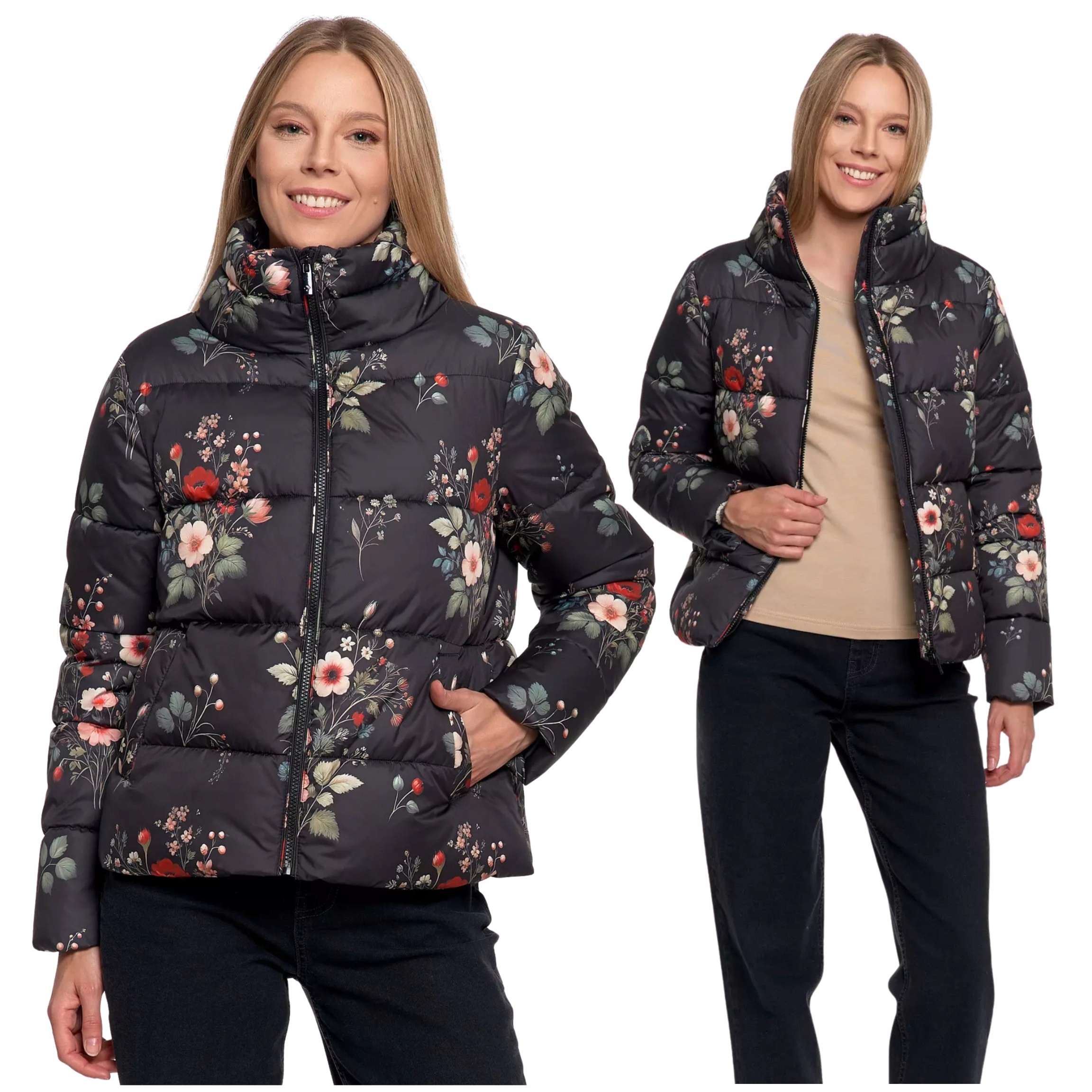 Krátká Dámská Prošívaná Bunda Bez Kapuce Na Podzim Teplá Moraj S