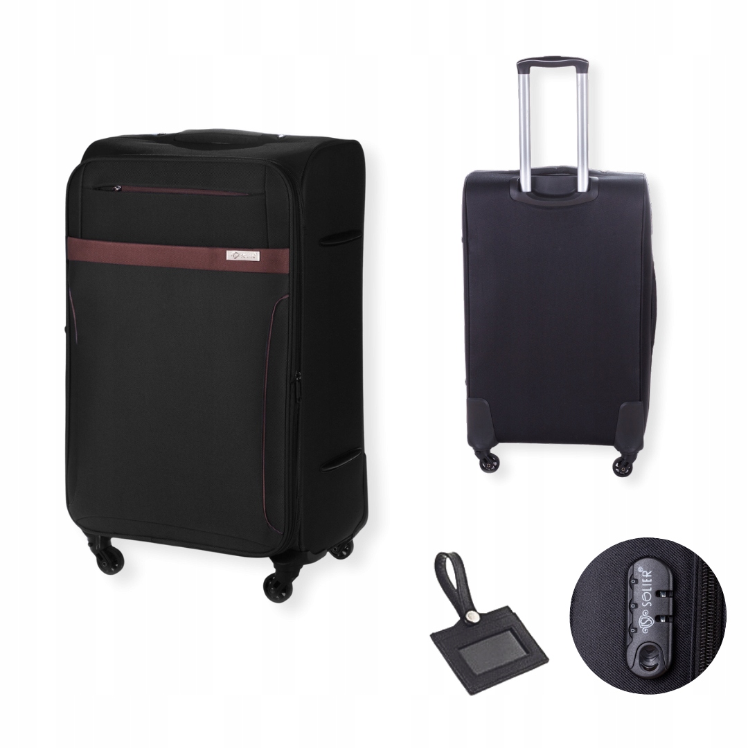 Cestovní látkový kufr Velký, zavazadlo na kolečkách, měkký, prostorný, Barvy