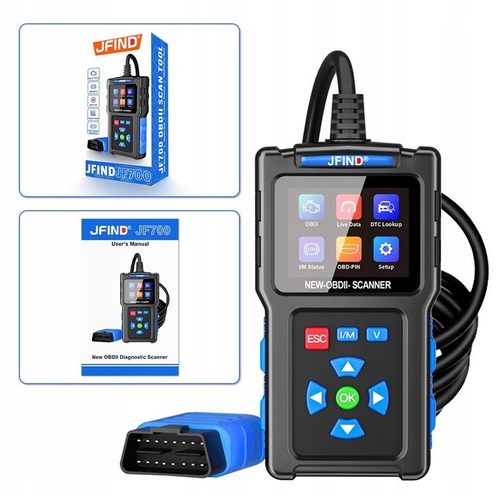 Skaner Diagnostyczny OBD2 Tester Check Engine Błędów Silnika Polskie Menu