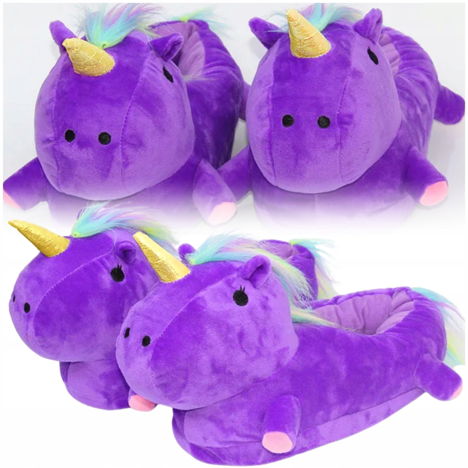 KAPCIE JEDNOROŻEC CIEPŁE PLUSZOWE MĘSKIE MIĘKKIE