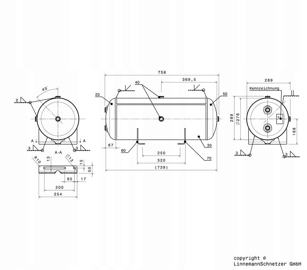 505821335 - ВОЗДУШНЫЙ БАК 40Л 276X758 ММ
