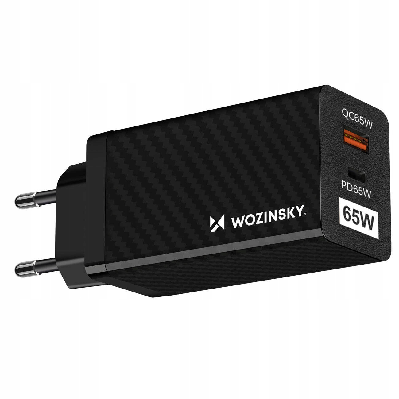 

Ładowarka sieciowa GaN 65W z portami Usb, Usb C