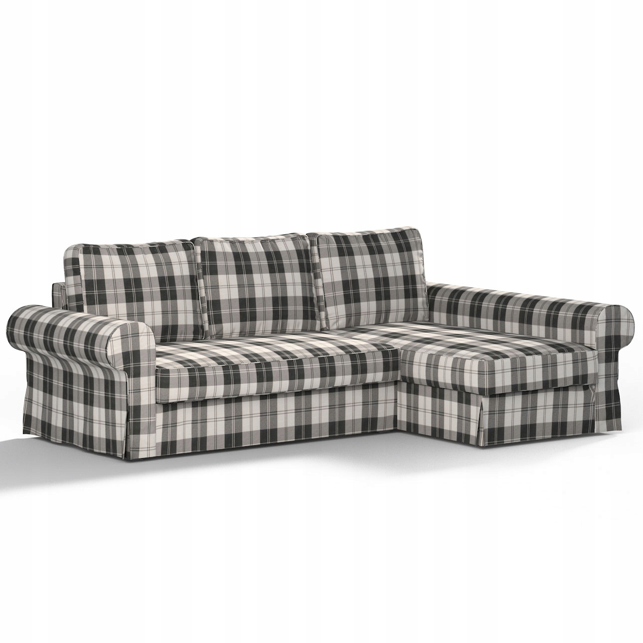 Dekoria Poťah na rozkladaciu pohovku Backabro s ležadlom Ikea, sivý
