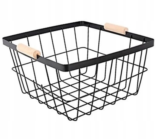 METALOWY KOSZ NA OWOCE METAL DREWNO LOFT ORGANIZER