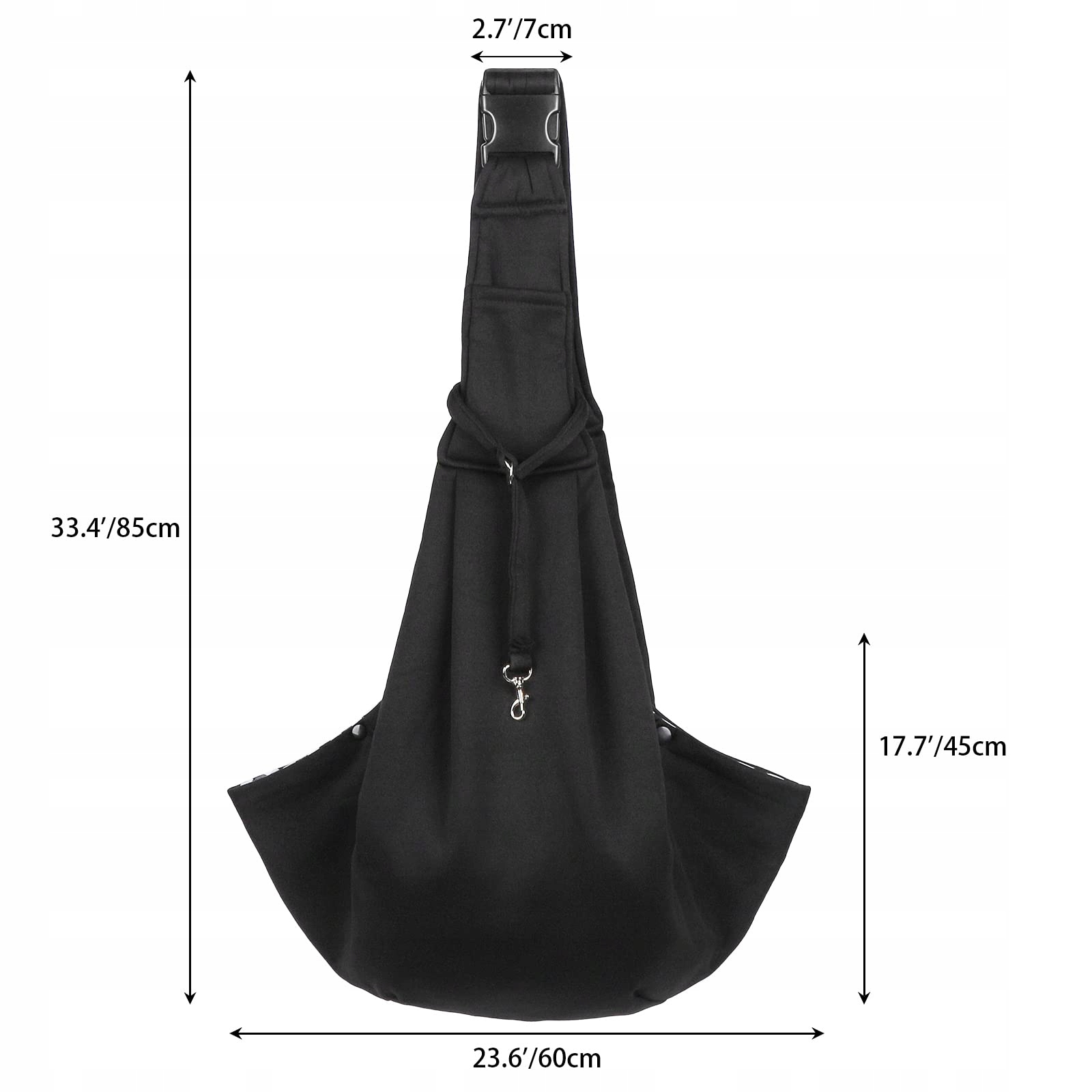 SARSUMIR Torba Na Psa Regulowany Pasek Na Ramię Do 7,5 kg Czarna — miniatura 7