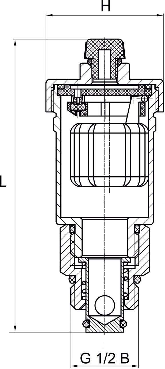 ODPOWIETRZNIK AUTOMATYCZNY Z ZAWOREM STOPOWYM 1/2 Marka Diamond