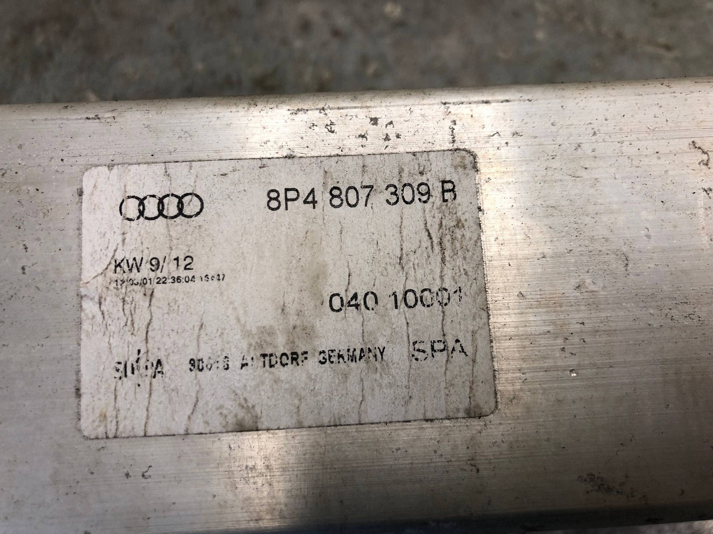 bumper support rear part AUDI A3 8P 5d LIFT 8P4807309B