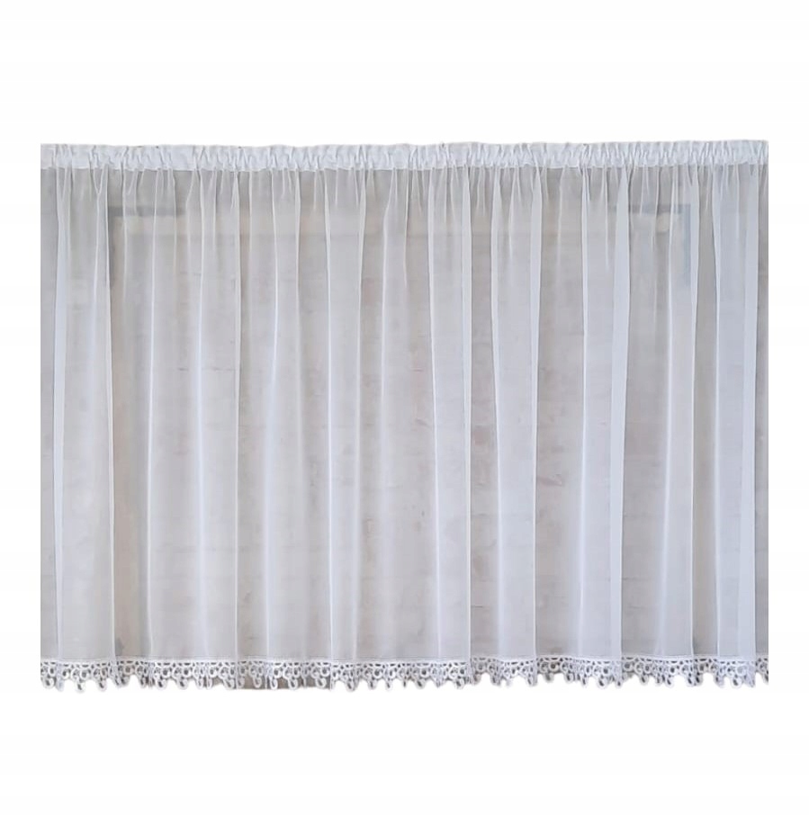 Hotová záclona 500x180, jednoduchá, voál, sypká angličtina, 8 cm