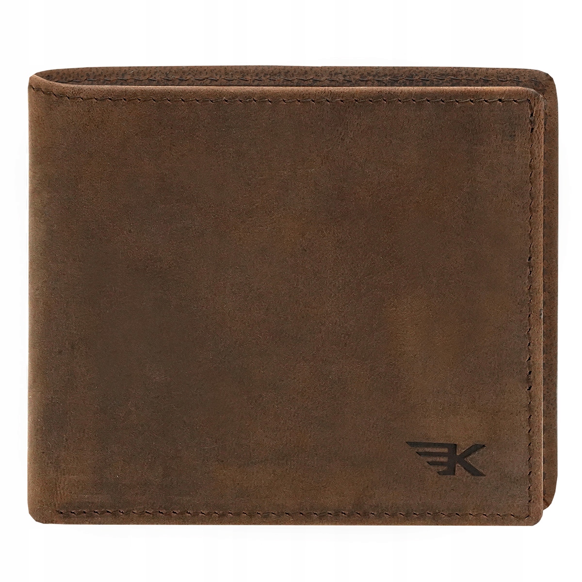 Kochmanski slim portfel męski skórzany mały brązowy Rfid poziomy na karty