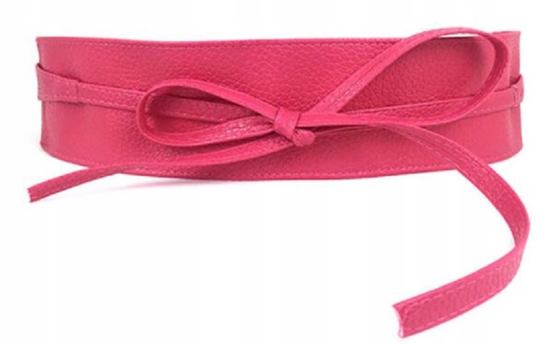 

Pasek Szeroki Damski Matowy Fuksja Wiązany