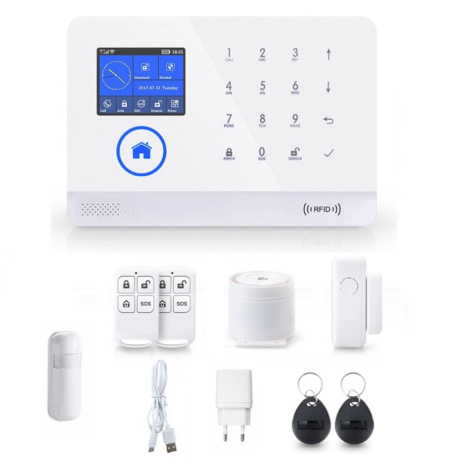 Bezdrôtová Alarmová Súprava s LCD 2.4" Gsm WiFi Tuya Smart V Poľštine