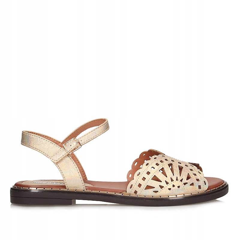 Stylové dámské ploché sandály M. Daszyński MR2266-16 zlaté