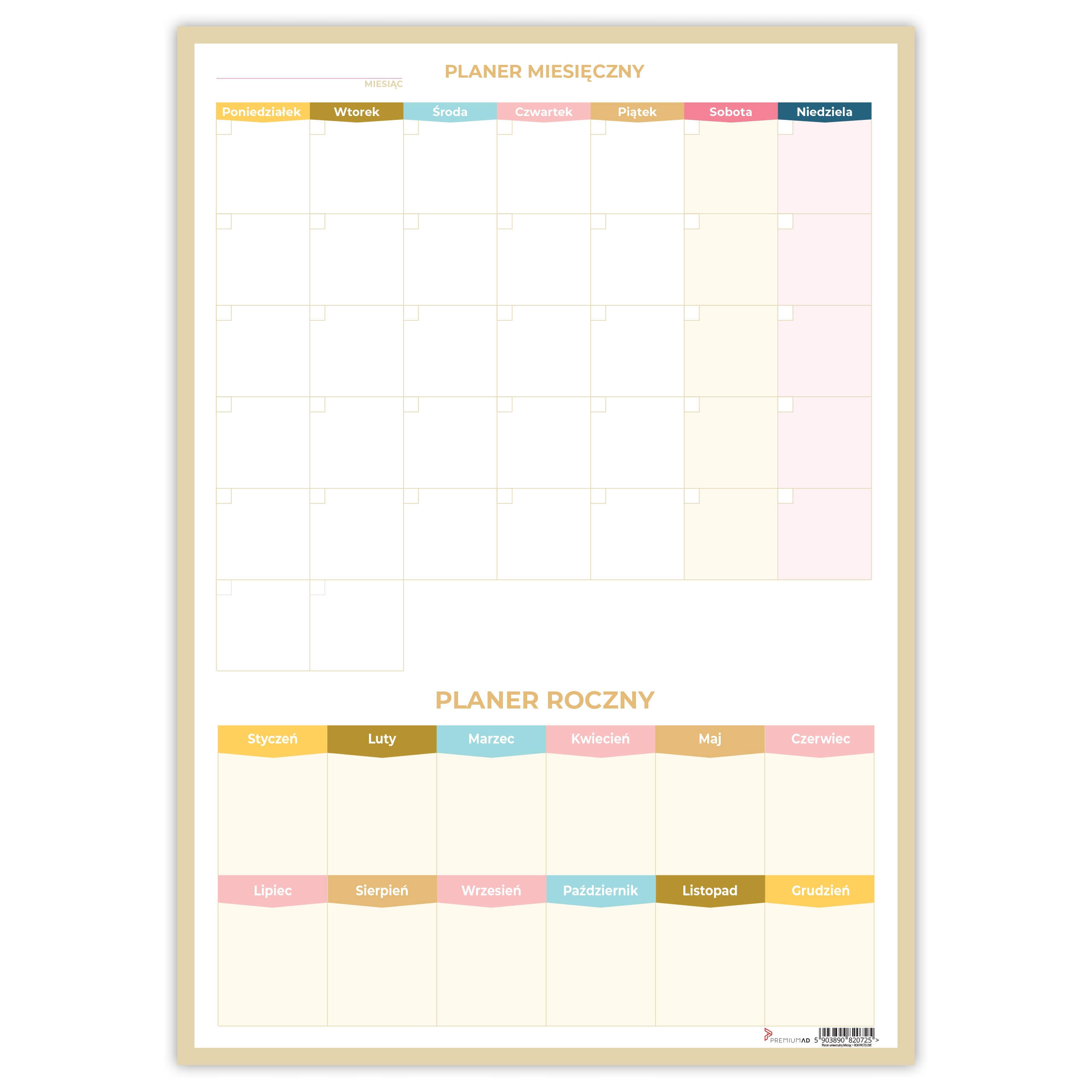 PLANER MIESIĄC + ROK UNIWERSALNY SUCHOŚCIERALNY SA