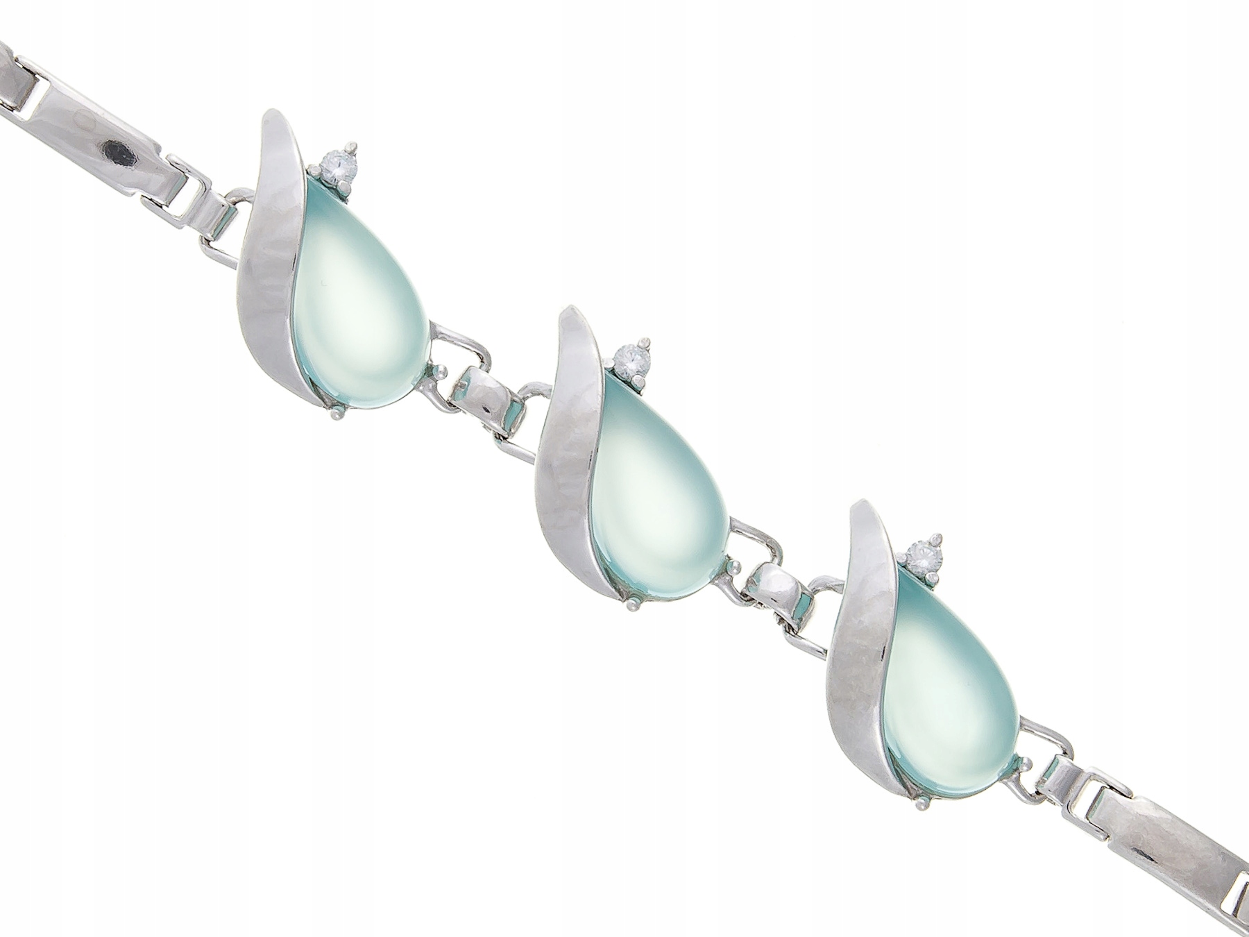 Stříbrný Náramek Agat Aqua Rhodiovaný Dárek