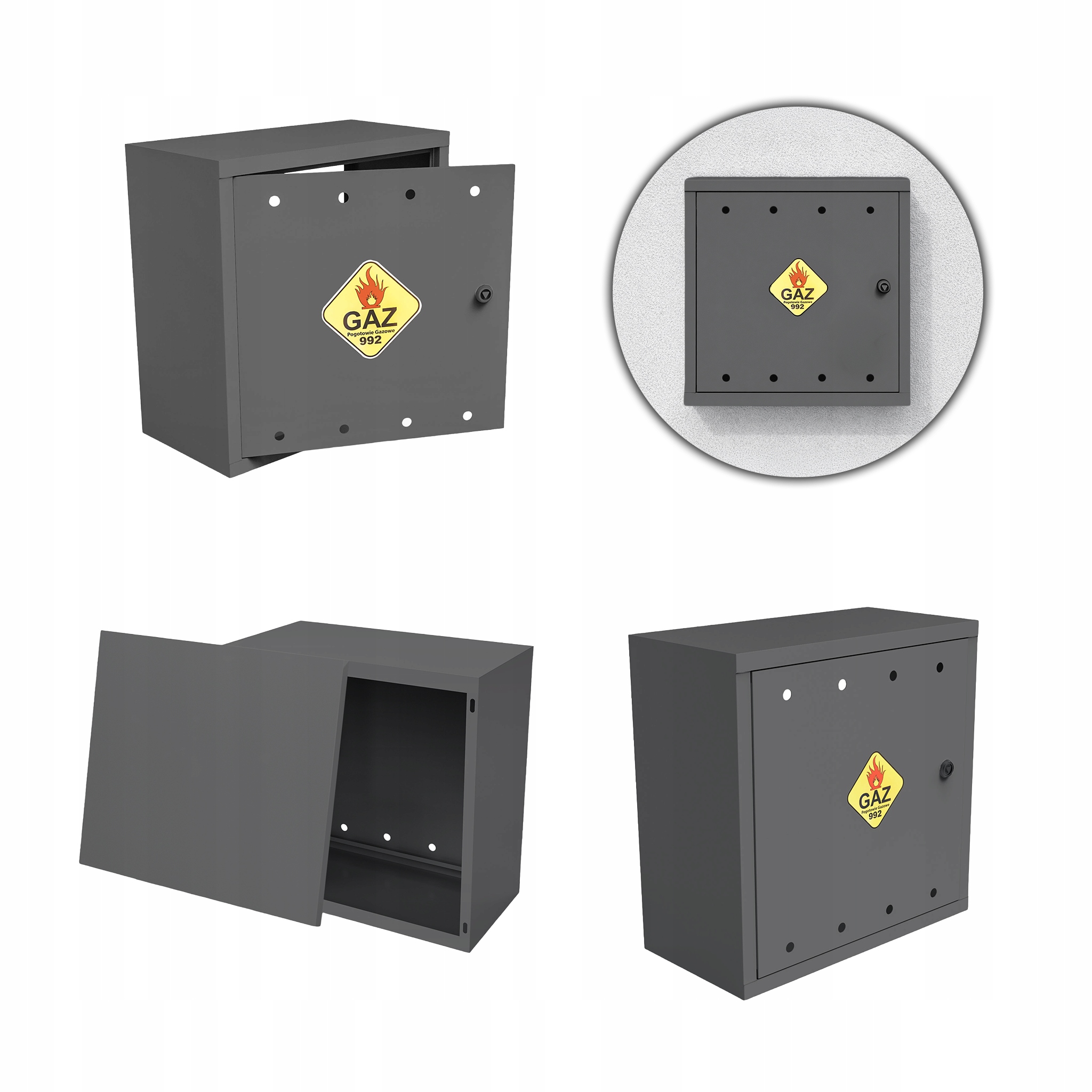 Plynová Skříňka 50x50x25 Antracit Skříňka Se Zády Pro Plynový Ventil Ocelová