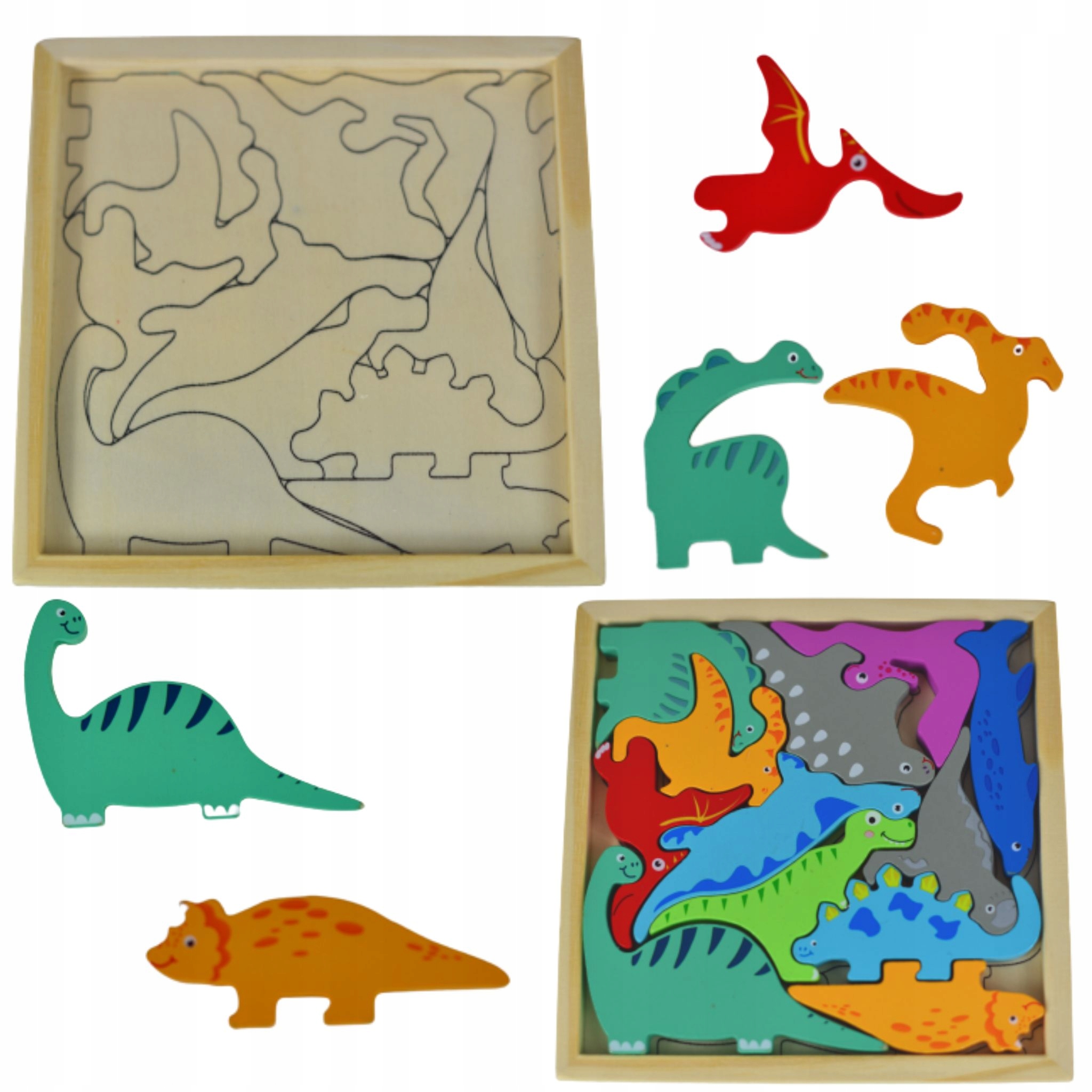 

Tangram Drewniana Układanka Dinozaury 12ELEMENTÓW