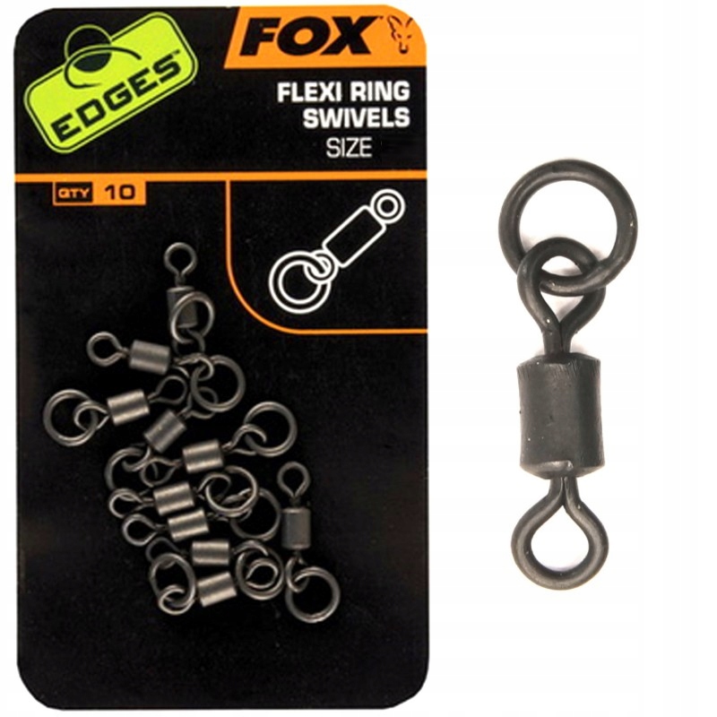 Krętlik Karpiowy Fox Edges Flexi Ring Swivels Z Pierścieniem Nr 7 10szt.