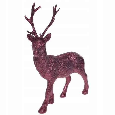 RENIFER STOJĄCY FIGURKA BROKATOWY NA ŚWIĘTA STROIK Motyw zwierzęta