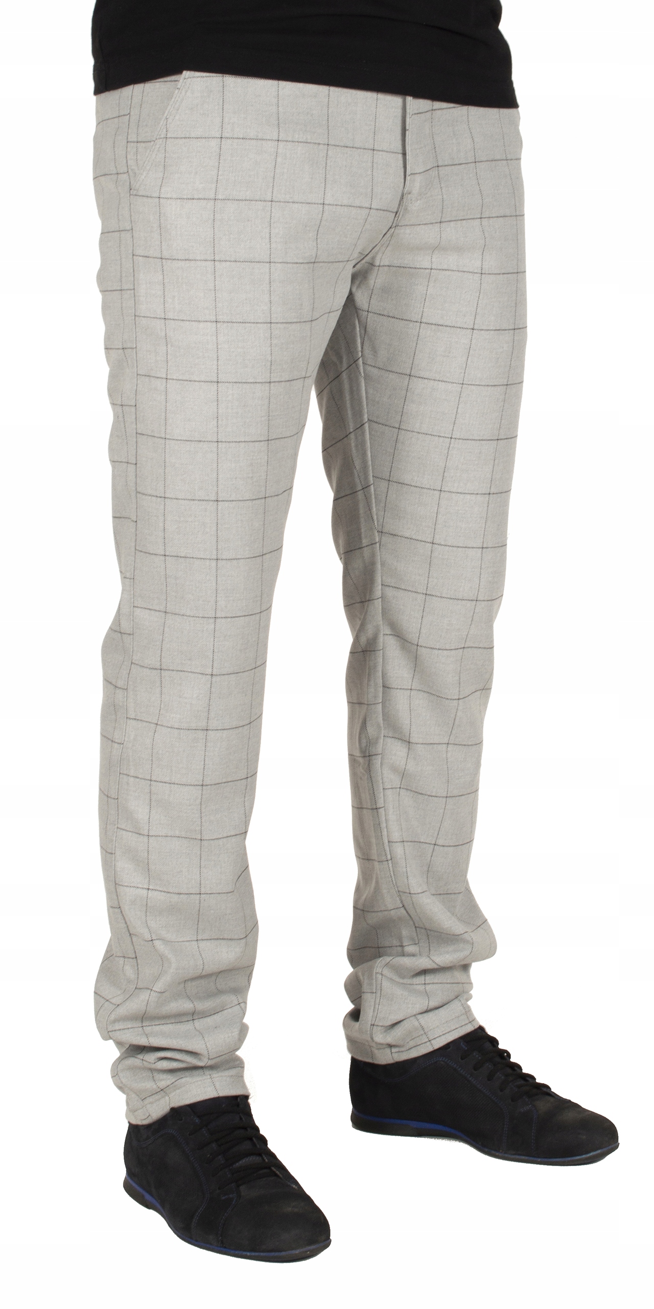 Spodnie męskie bawełna W:36 92 CM karata chinos wizytowe Kolor szary