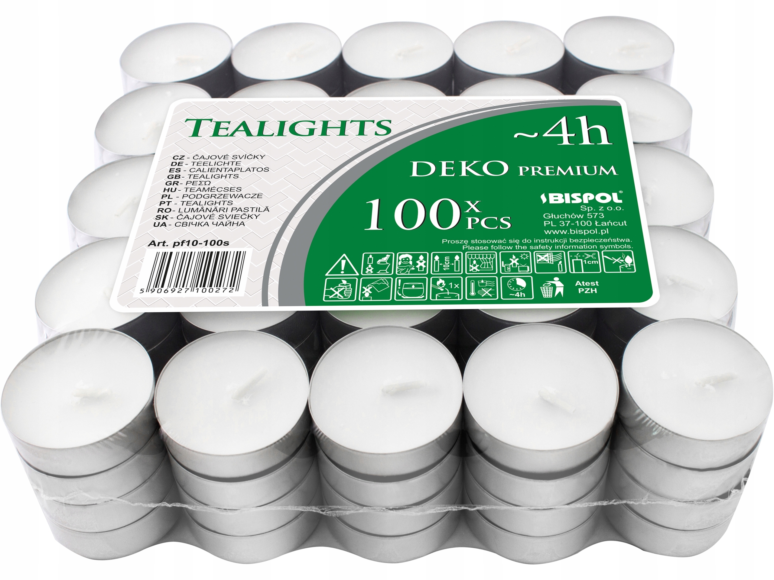 

Podgrzewacze Bispol PF10 Tealight 4h 100 sztuk