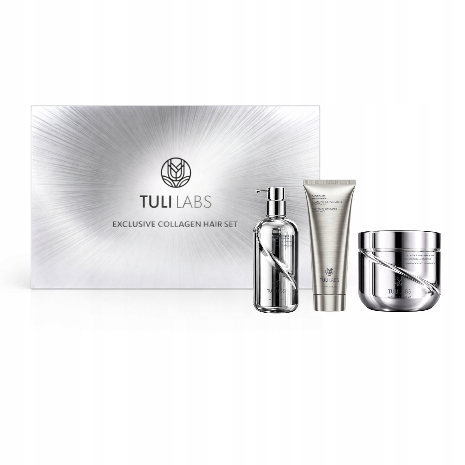 Tuli Labs Collagen regenerační a hydratační sada na vlasy Silver 3v1
