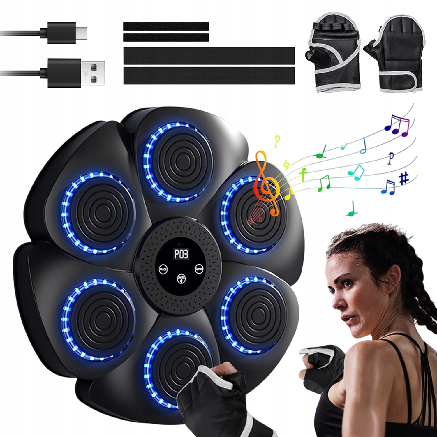 Muzyczna Tarcza Bokserska Bluetooth Ściana Treningowa Dla Dzieci Dorosłych