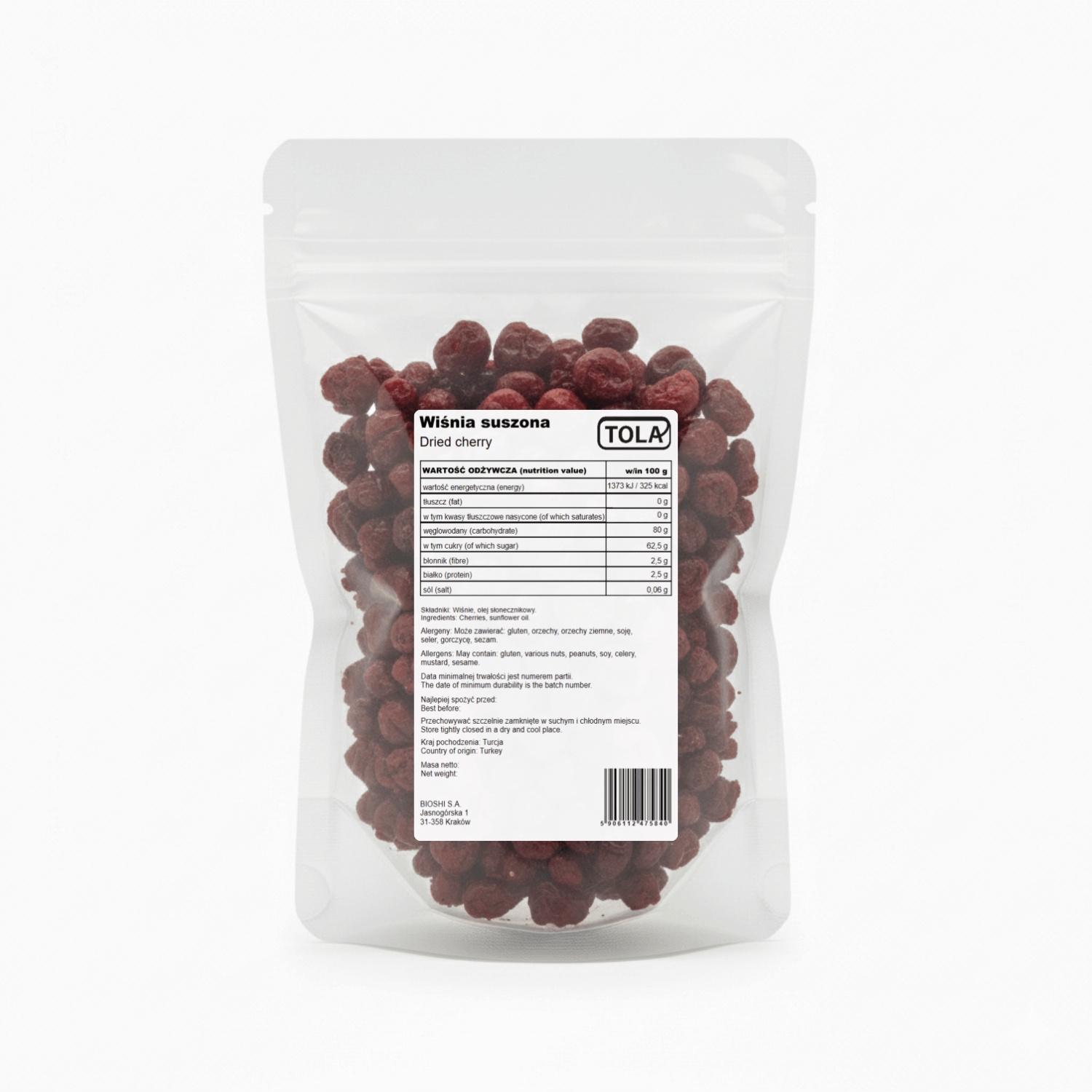 Wiśnia suszona 1kg dodatek do pieczenia, Tola