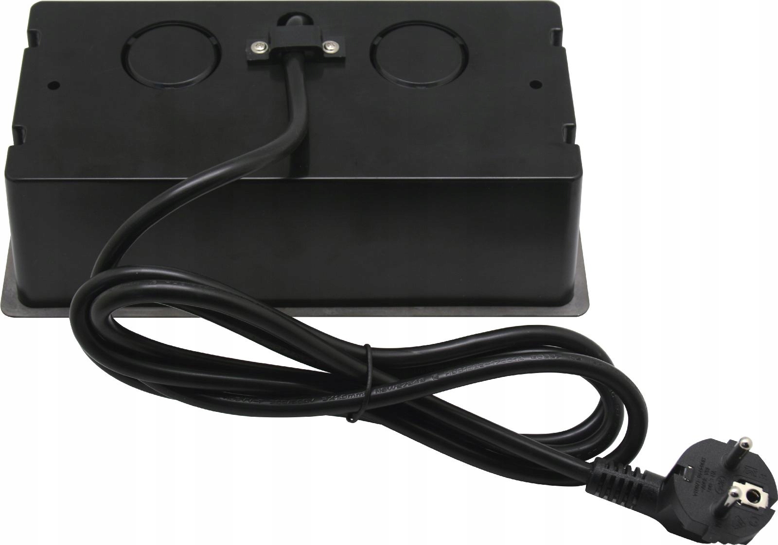 PORZĄDNE Gniazdo nablatowe chowane blatowe 2x USB 2x 230V CYNK+ALUMINIUM Kolor czarny