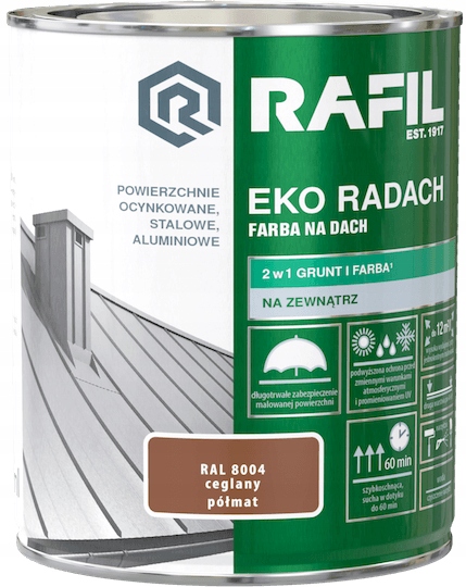 Rafil EKO Radach do dachów Ceglany RAL8004 0,75L