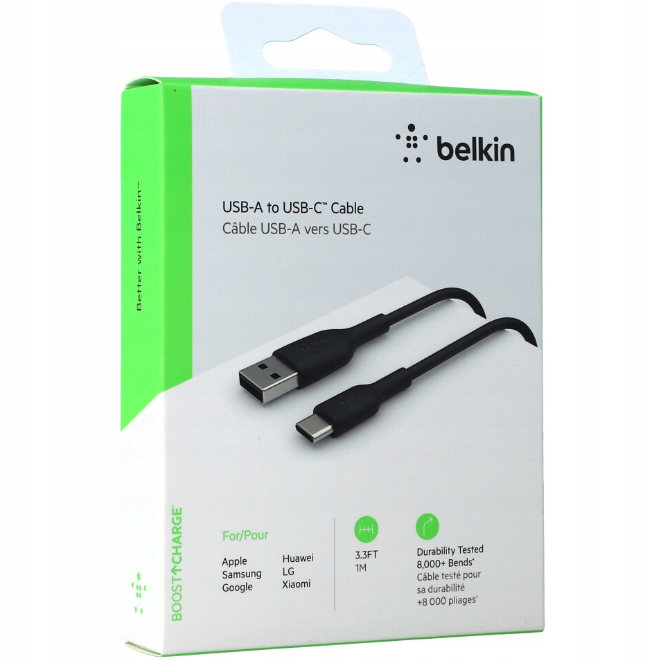 Kabel Belkin Boost Charge PVC USB-A / USB-C, 1m Model CAB001BT1MBK