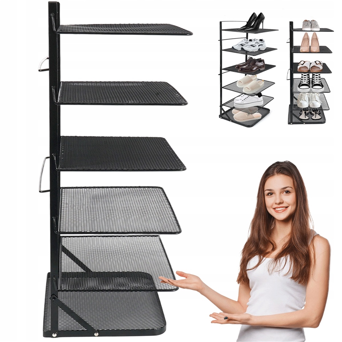 Vertikální Stojan Z Kovu 6-ÚROVŇOVÝ Na Boty, Špendlíky Do Předsíně