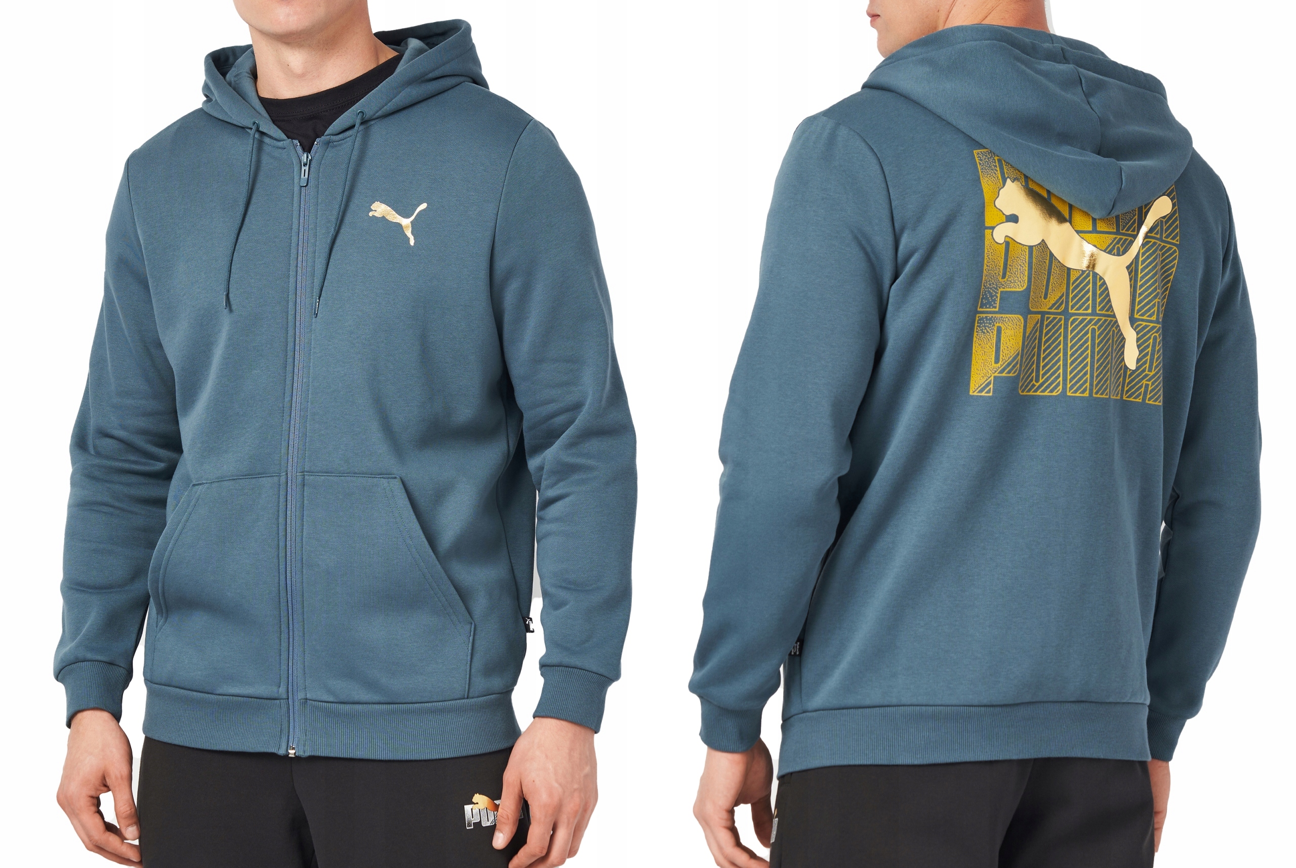 3192 Pánská Mikina Puma Rozepínací S Kapucí Bavlněná Sportovní Zateplená S