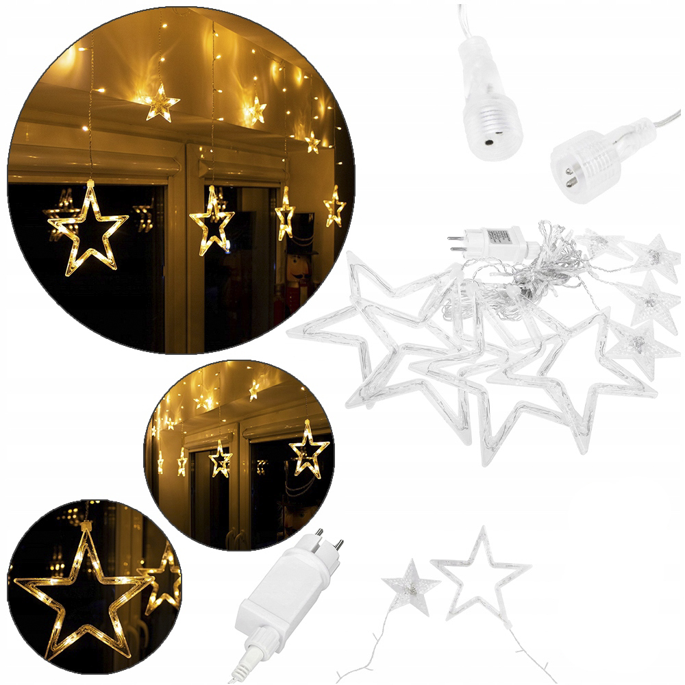 

Kurtyna świetlna gwiazdki 92 Led IP44