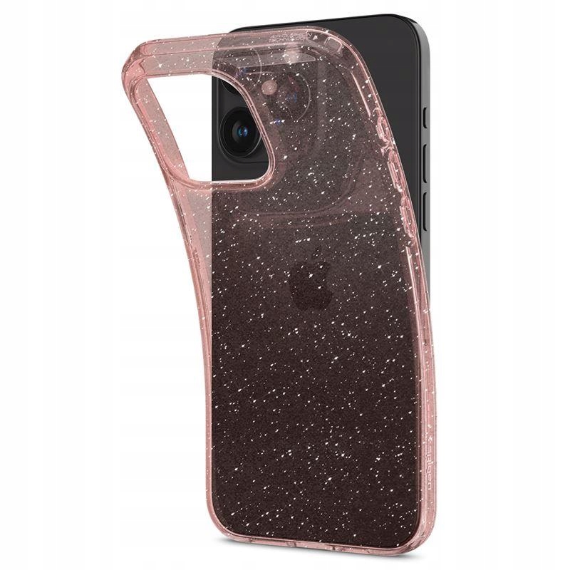 Pouzdro na iPhone 15 Pro Max Liquid Crystal Glitter – růžově průhledné