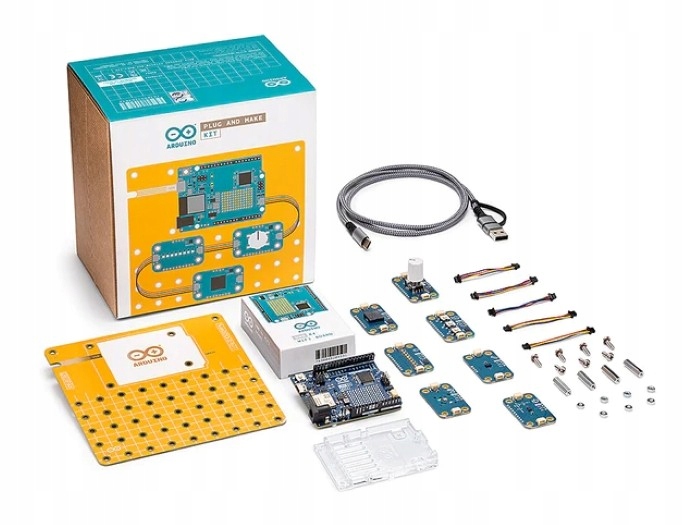 Arduino Plug and Make Kit - zestaw Arduino Uno R4 WiFi i 7 modułów Qwiic