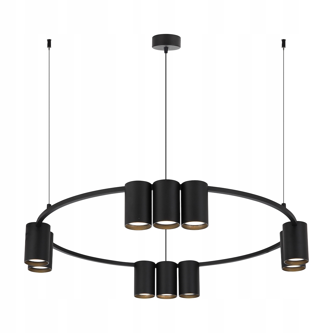 Závesná lampa (koleso) Genesis čierna 10xGU10